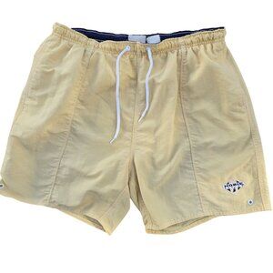 Hobie vintage Mens Yellow Swim Trunks Elastic Waist Drawstring Mesh Lining Sz M